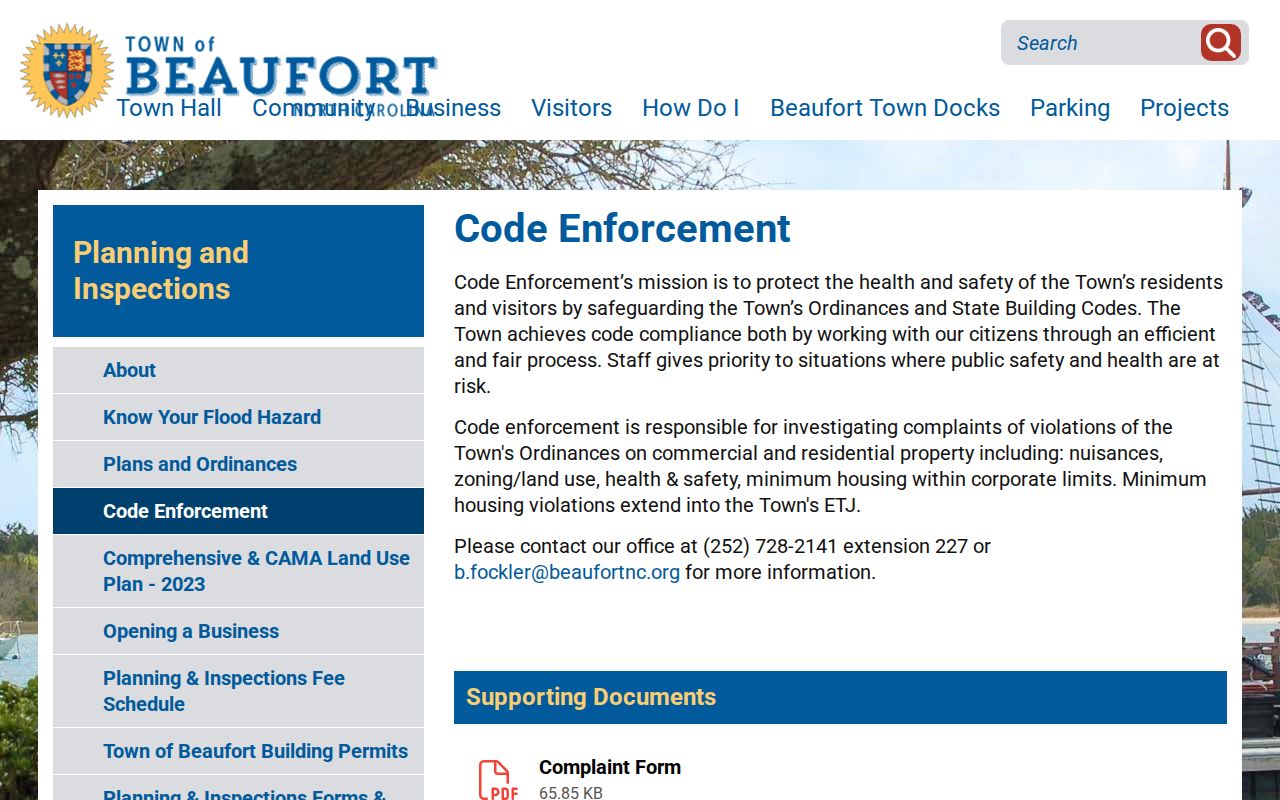 Beaufort court records context from the town code-enforcement process