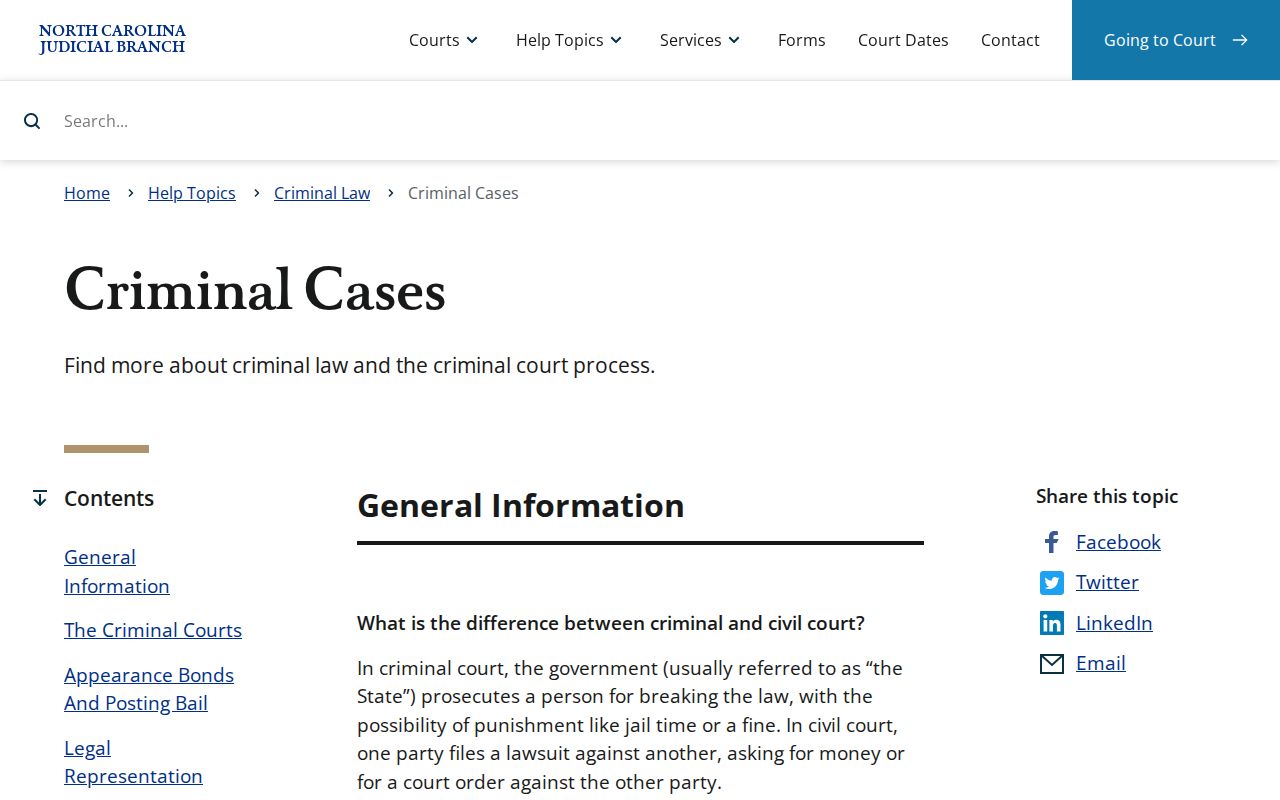 Carteret County criminal court docket criminal case stages resource