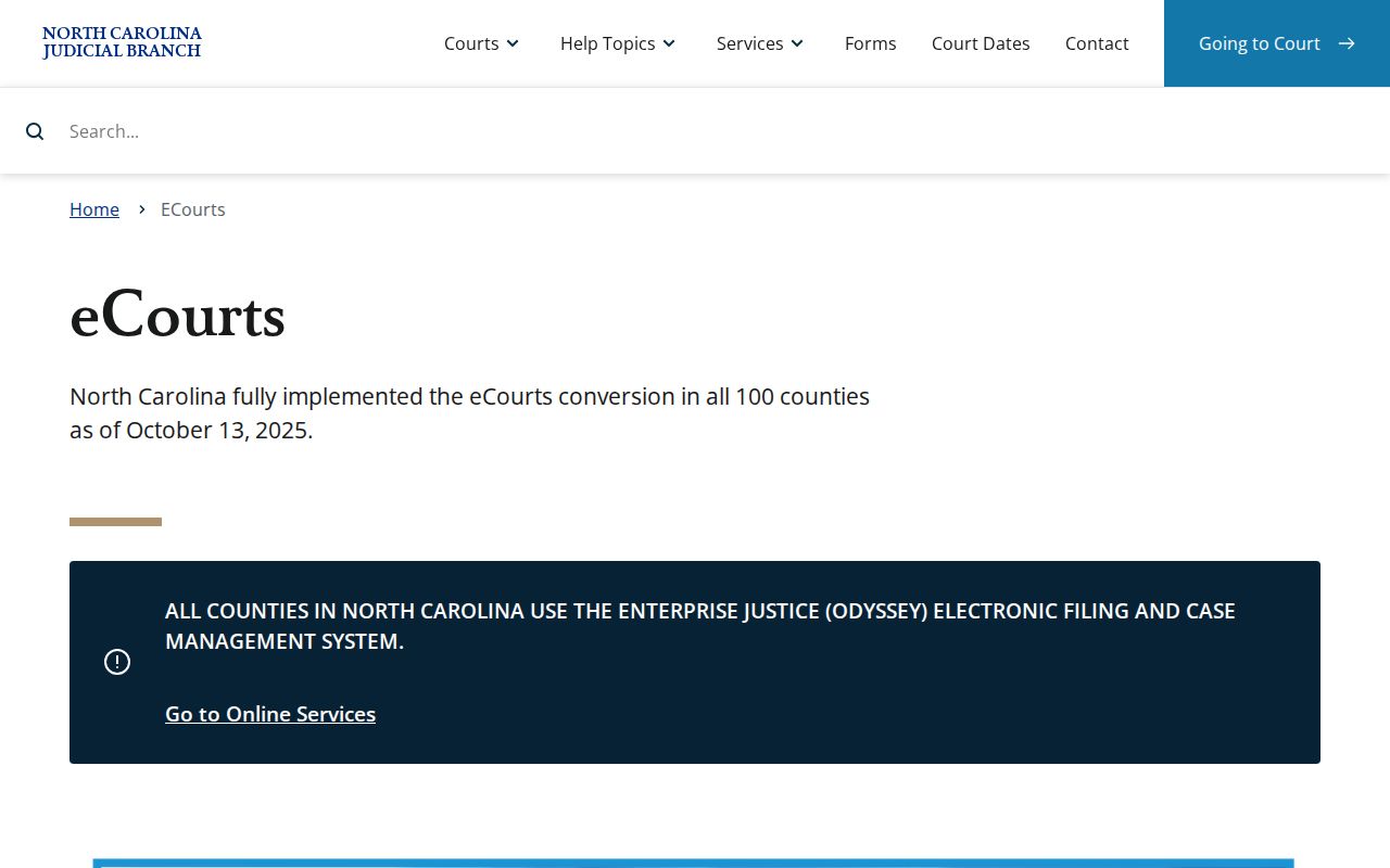 Carteret County court docket North Carolina eCourts public access
