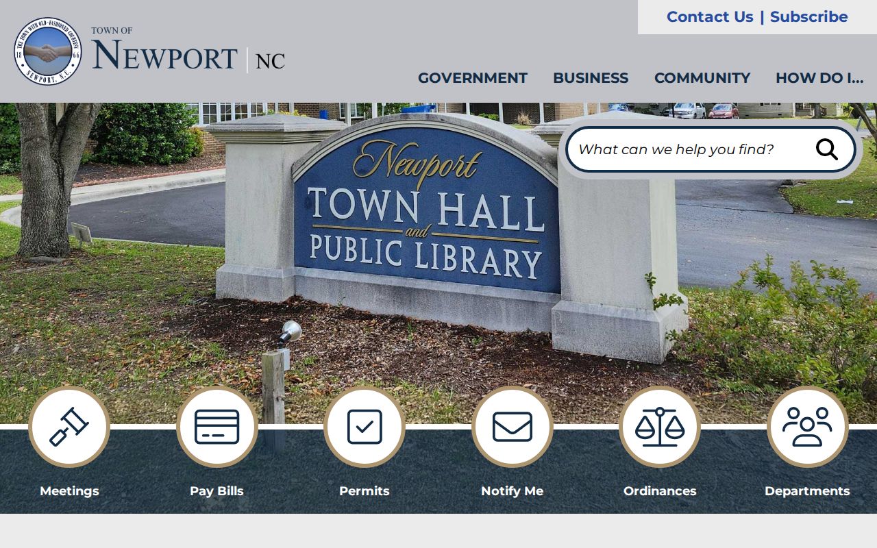 Newport court records context at Newport Town Hall, which is separate from the Carteret courthouse